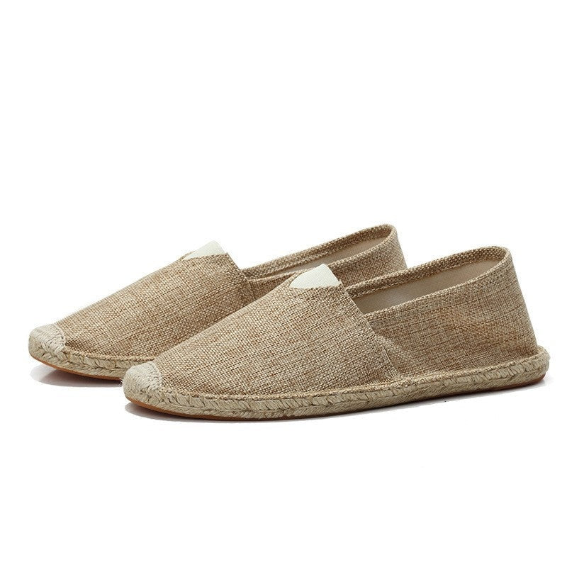Men's Slip-On Linen Espadrilles with Jute Sole