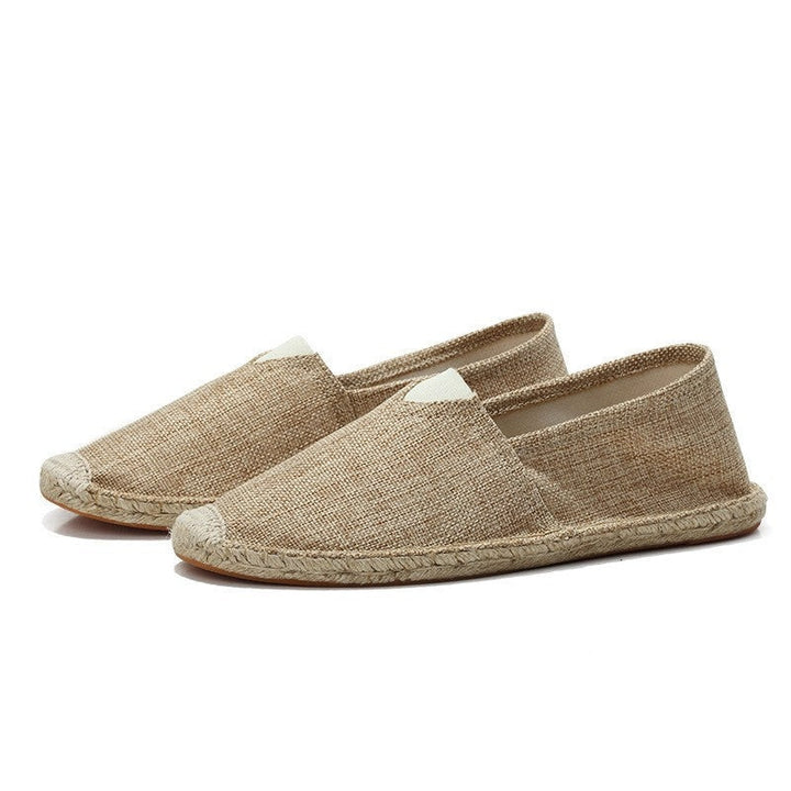 Men's Slip-On Linen Espadrilles with Jute Sole