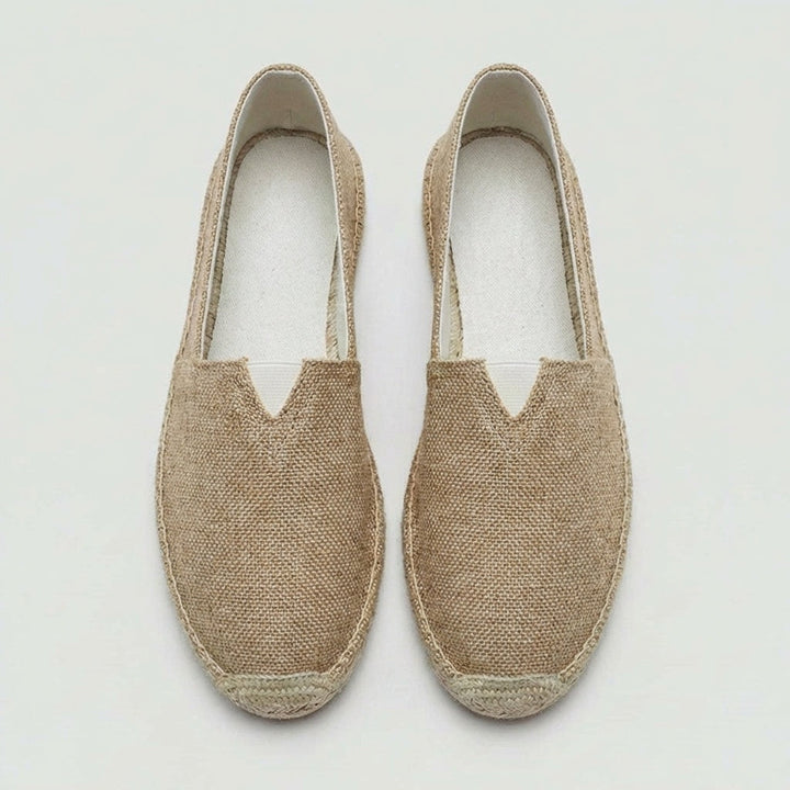 Men's Slip-On Linen Espadrilles with Jute Sole