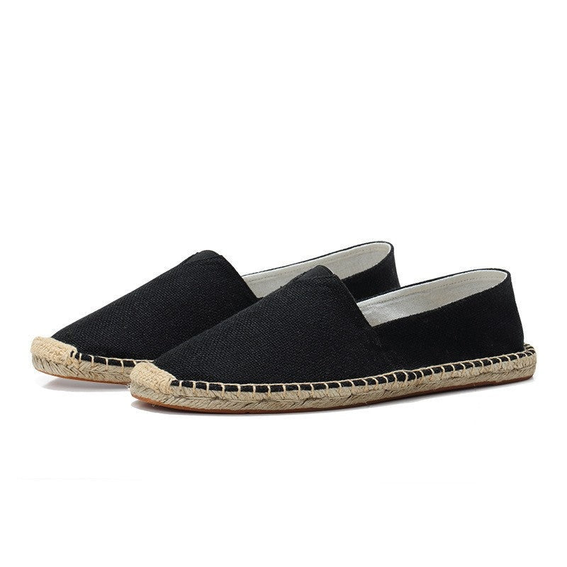 Men's Slip-On Linen Espadrilles with Jute Sole