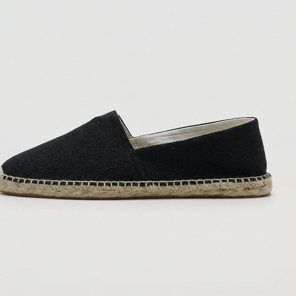 Men's Slip-On Linen Espadrilles with Jute Sole