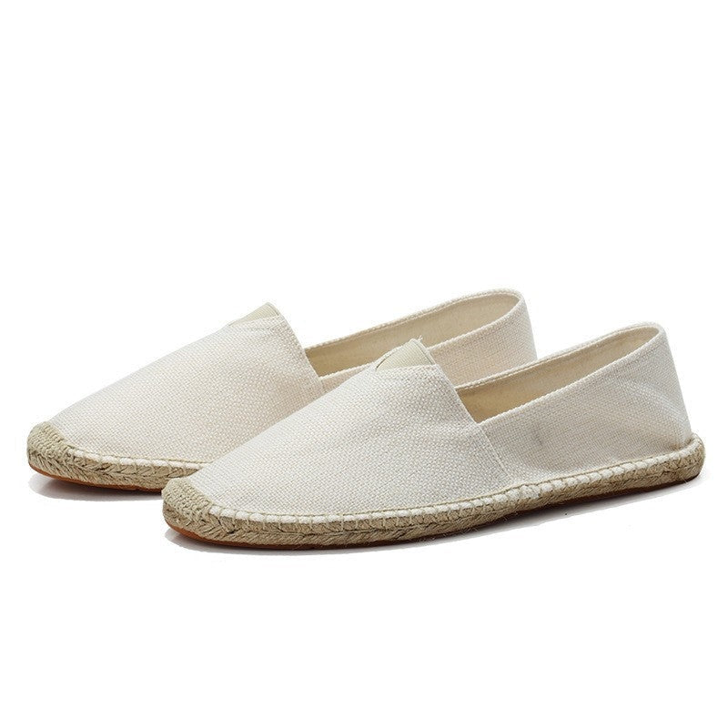 Men's Slip-On Linen Espadrilles with Jute Sole
