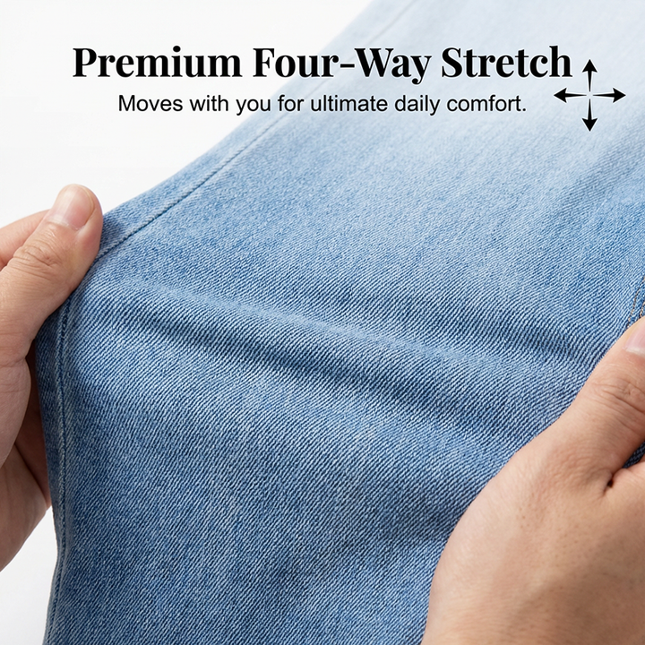 Women's Cotton Denim Flared High-Waisted Jeans Autumn Bootcut Trousers