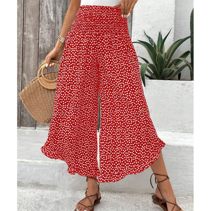 Women's Cotton Flowing High-Waisted Wide Leg Pants Autumn Trousers