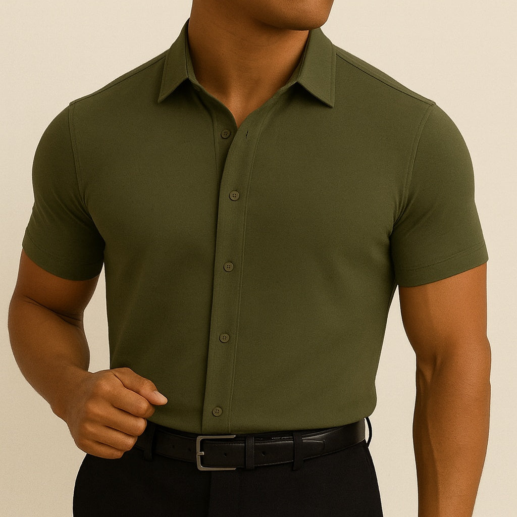 Men's Slim-Fit Short-Sleeve Dress Shirt