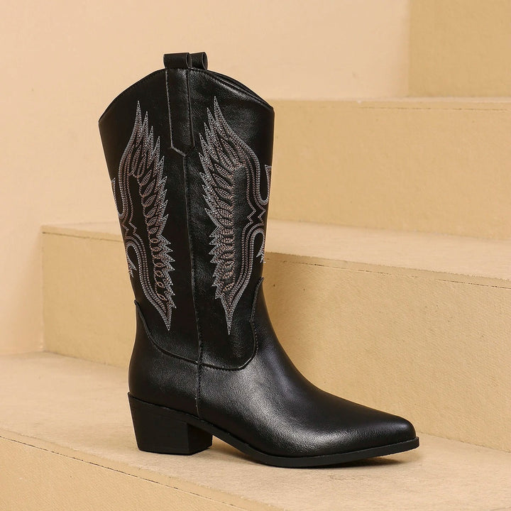 Eliza - Stylish Embroidered Cowboy Boots in Western Design
