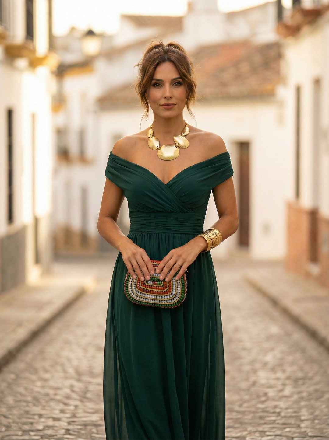 Women's Long Off-Shoulder Evening Dress Elegant Autumn Formal Occasion