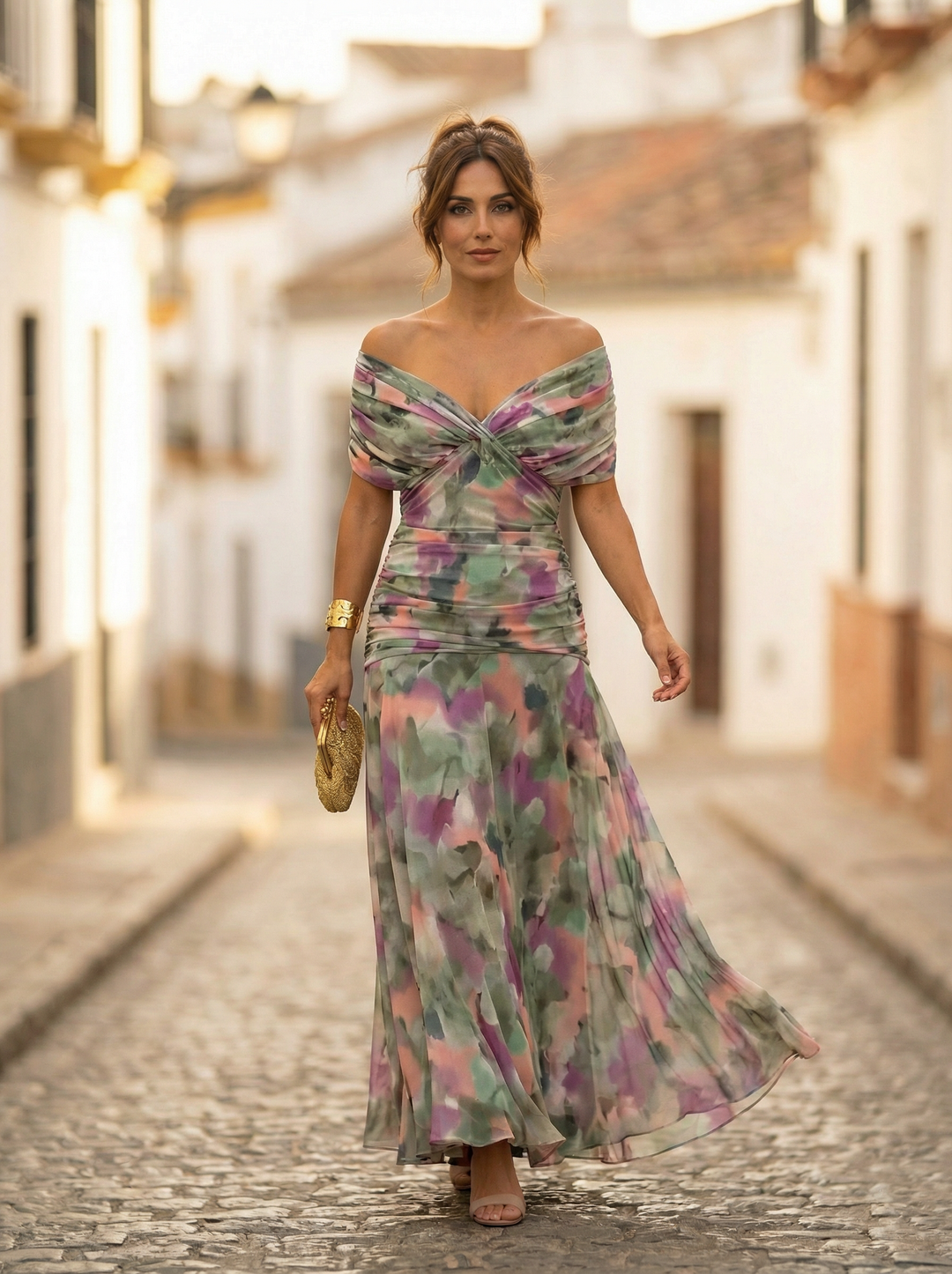 Women's Long Off-Shoulder Evening Dress Elegant Autumn Formal Occasion