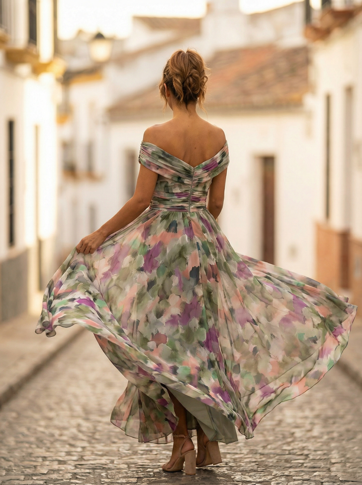 Women's Long Off-Shoulder Evening Dress Elegant Autumn Formal Occasion
