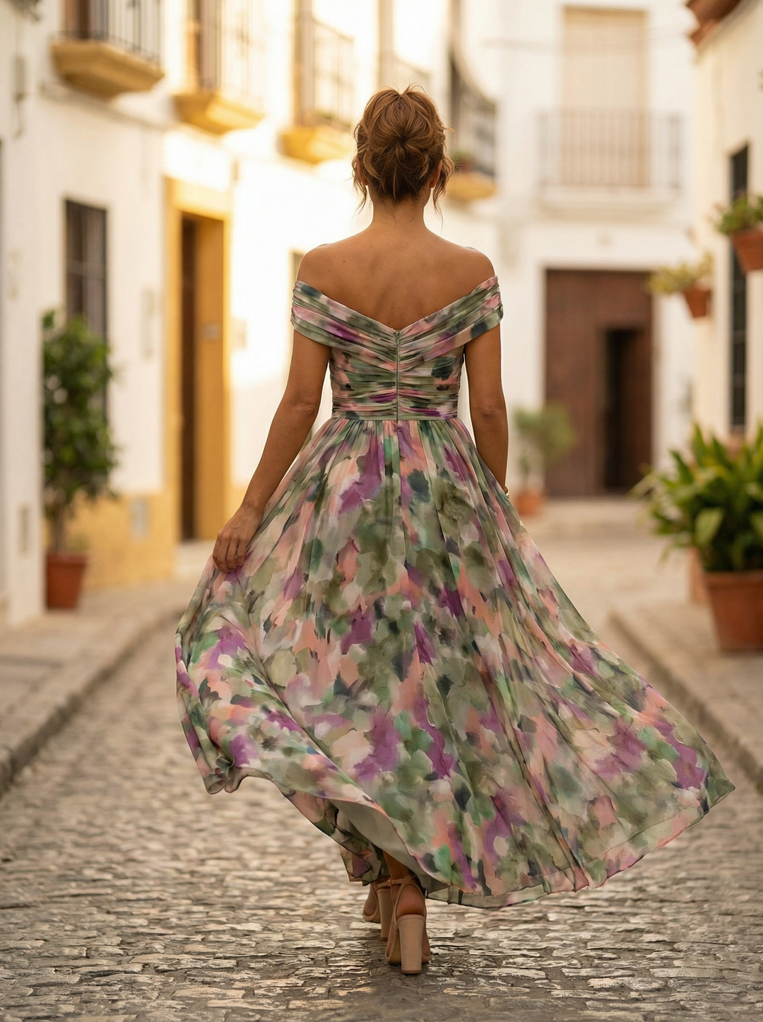 Women's Long Off-Shoulder Evening Dress Elegant Autumn Formal Occasion
